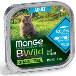 MONGE BWild Grain Free Adult 100 гр. пастет, с аншоа и зеленчуци