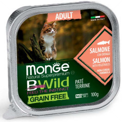 MONGE BWild Grain Free Adult 100 гр. пастет, със сьомга и зеленчуци