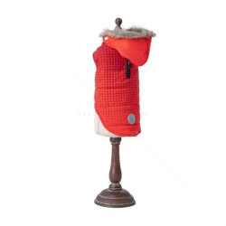 Грейка с качулка в червено, FREEDOG Abrigo Red Dot, 45 см