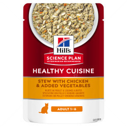 HILL'S Healthy Cuisine Adult 80 гр. Stew Chicken - пауч за котки, задушено със зеленчуци и пилешко месо