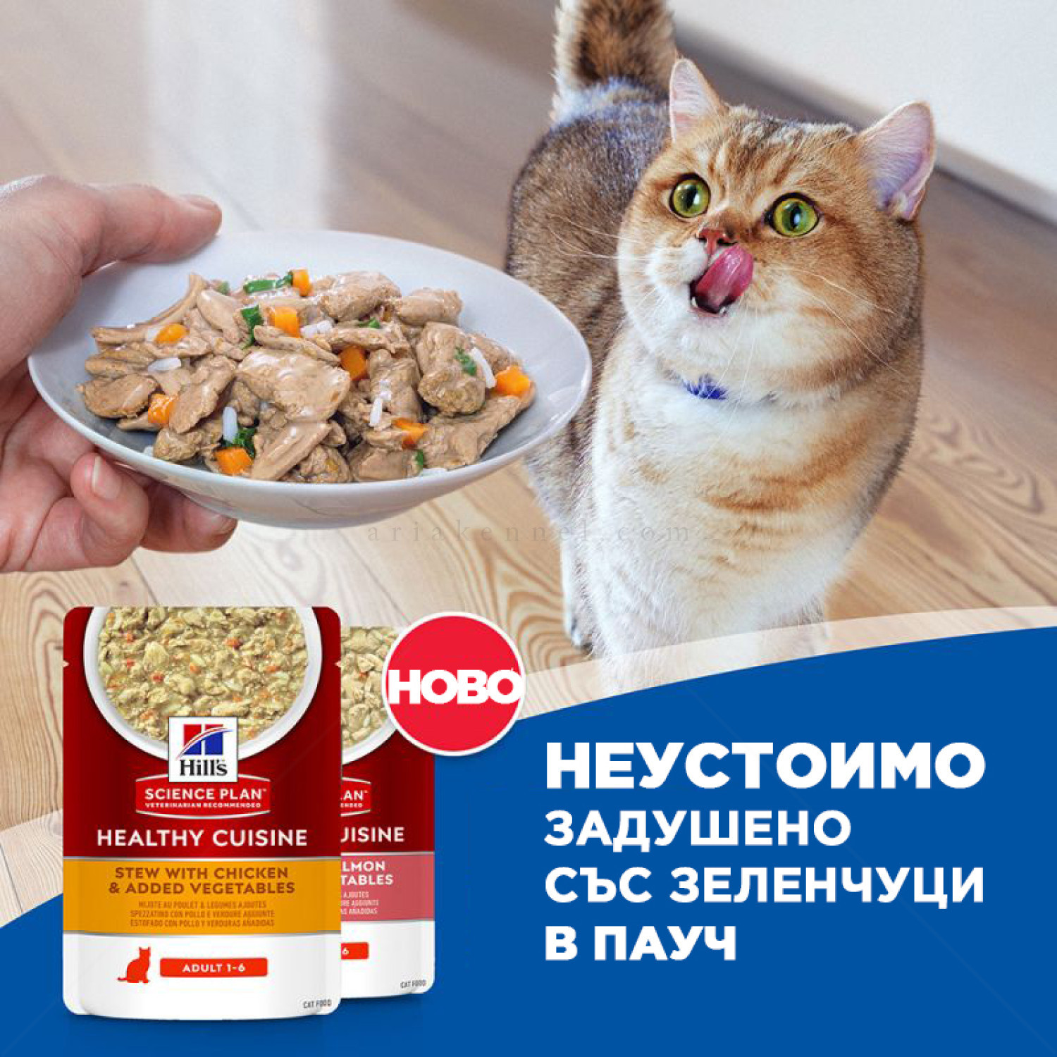 HILL'S Healthy Cuisine Sterilised Adult 80 гр. Stew Chicken - пауч за кастрирани котки, задушено със зеленчуци и пилешко месо