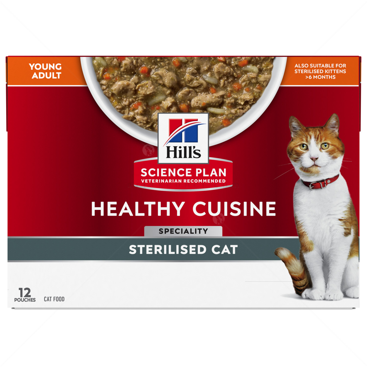 HILL'S Healthy Cuisine Sterilised Adult 80 гр. Stew Chicken - пауч за кастрирани котки, задушено със зеленчуци и пилешко месо
