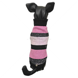 Плетен пуловер поло с дъждобран, размер L, HAPPY PUPPY, модел 2