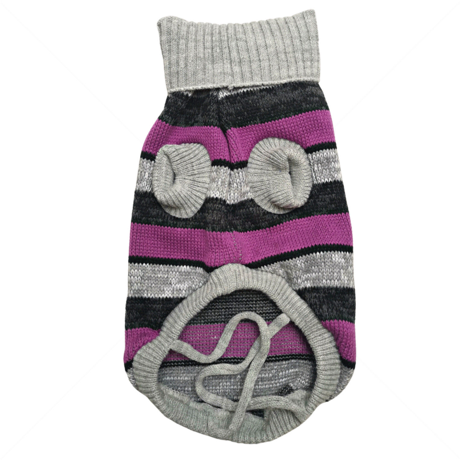 Плетен пуловер поло с дъждобран, размер M, HAPPY PUPPY, модел 13