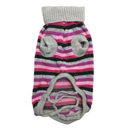 Плетен пуловер поло с дъждобран, размер L, HAPPY PUPPY, модел 14