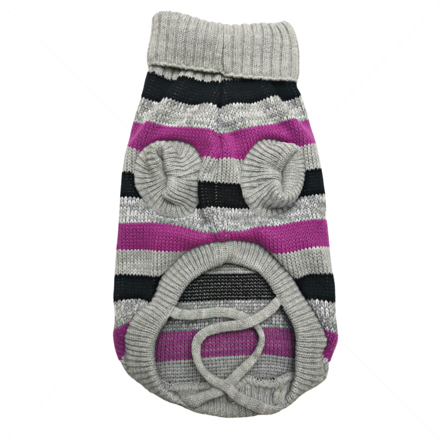 Плетен пуловер поло с дъждобран, размер S, HAPPY PUPPY, модел 19
