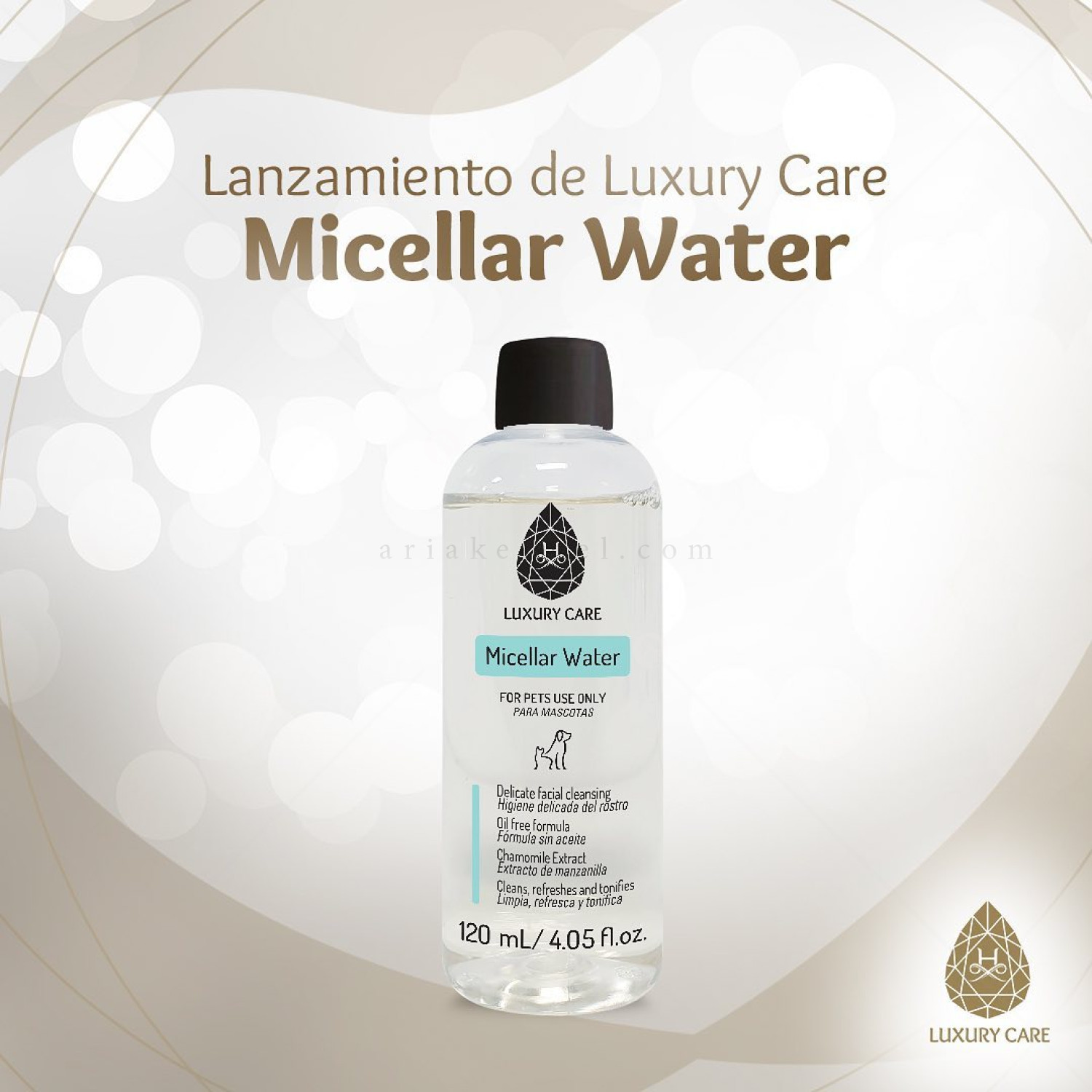 Mицеларна вода 120 мл HYDRA Luxury Care за почистване на очи и муцунка