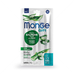 Стикове за здрава кожа и козина MONGE Gift Sticks Skin Support 3x15 гр./18 см.  със сьомга, алое и дрожди