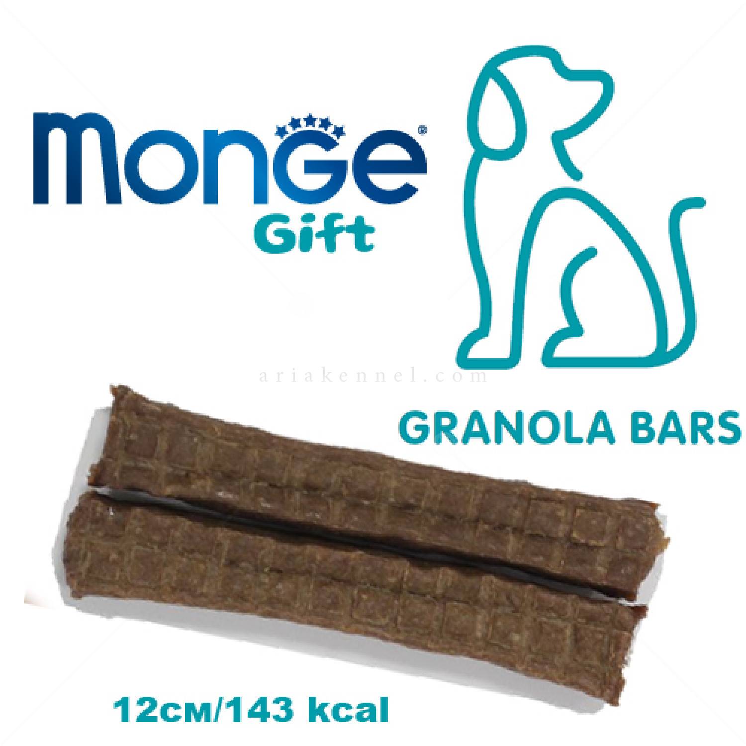 Гранола барчета за подсилване на имунитета MONGE Gift Granola Bars Immunity Support 2x60 гр./12 см. със заешко месо и мандарина