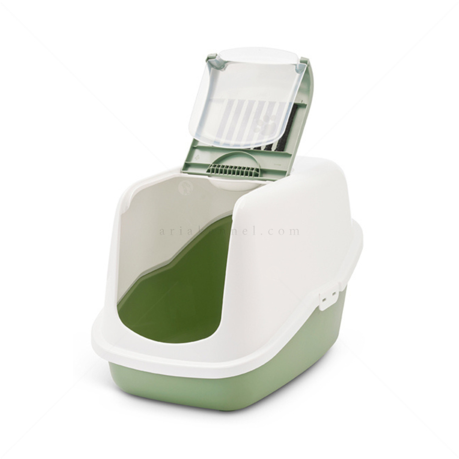 SAVIC Nestor Котешка тоалетна с филтър, бяло/пастелно зелено