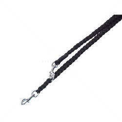 Повод от плетено въже NOBBY черен, 16 мм, подвижен