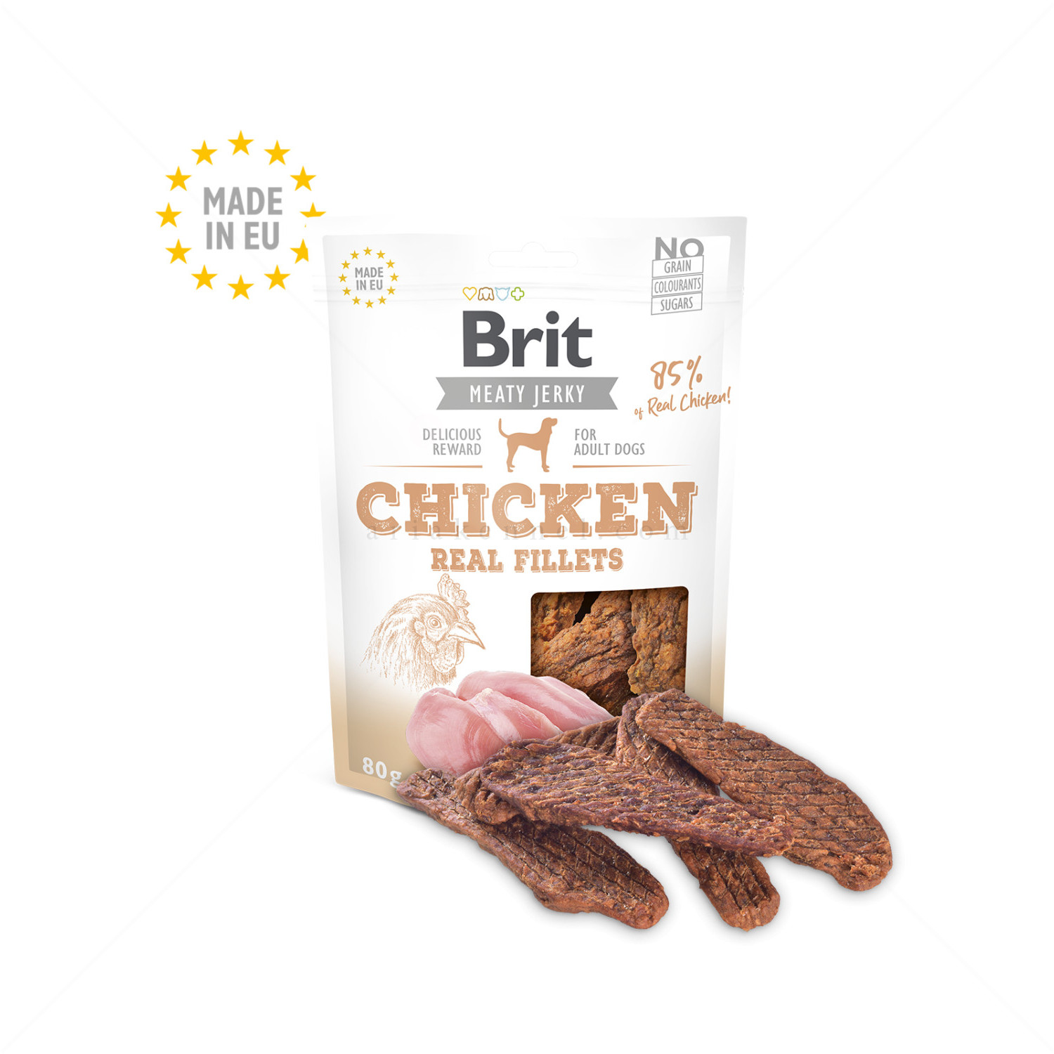 BRIT Jerky Snack 80 гр. – филенца пилешко месо