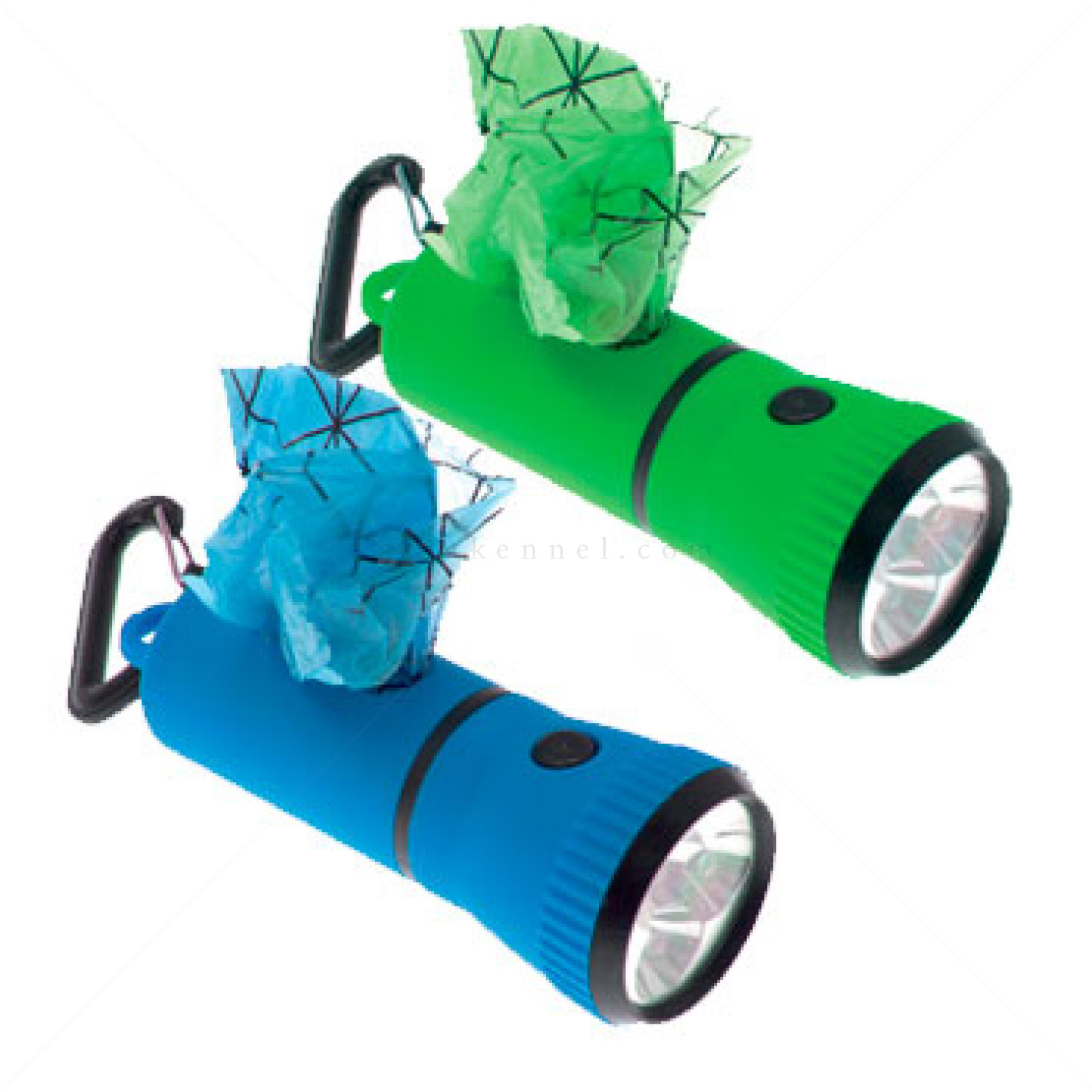 Диспенсър за торбички с LED фенерче IMAC, зелен