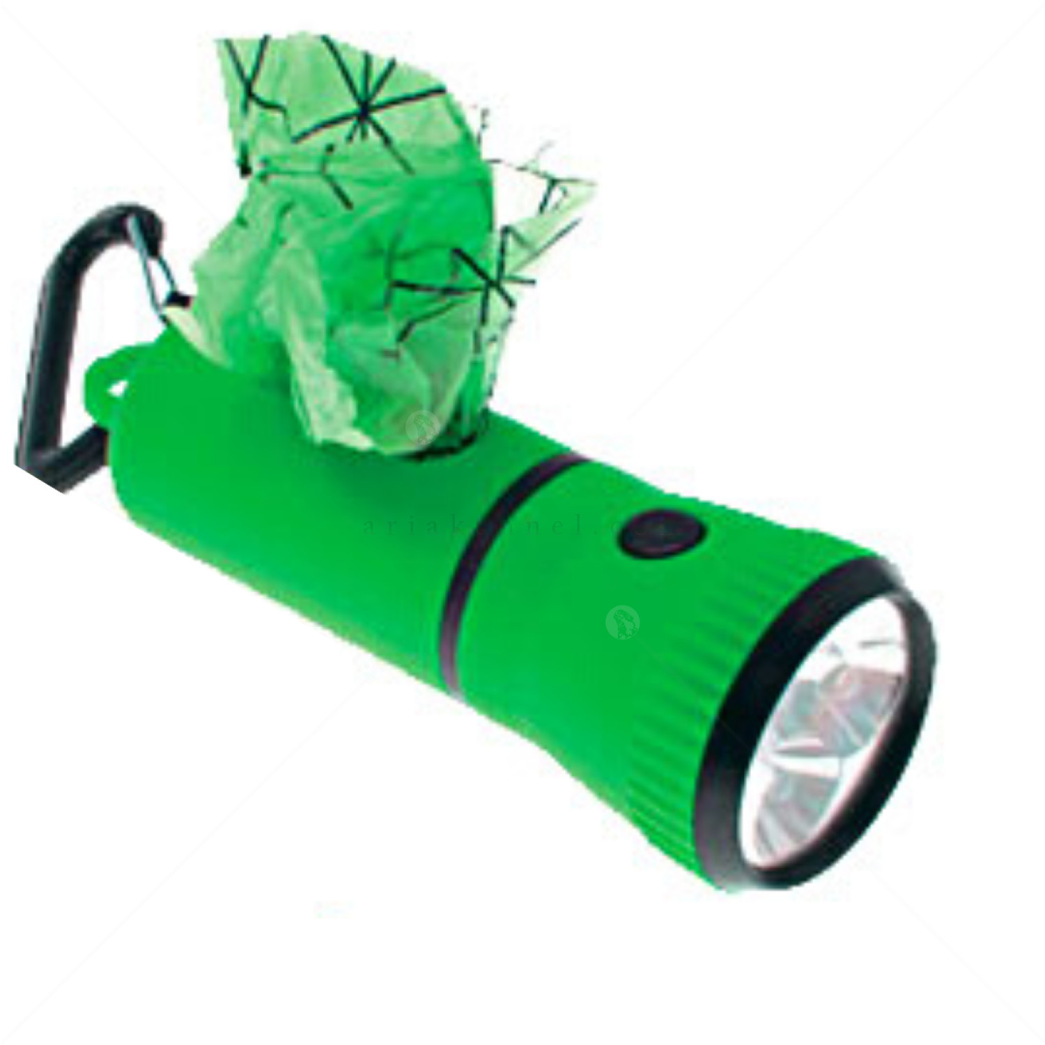 Диспенсър за торбички с LED фенерче IMAC, зелен