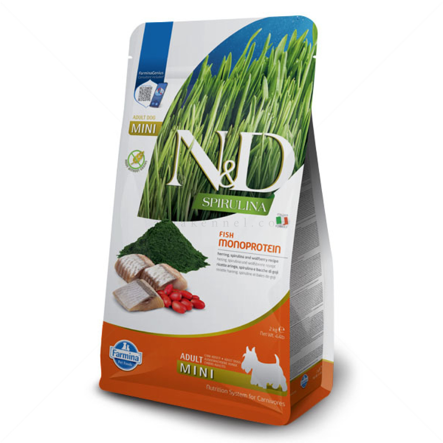 N&D Spirulina 2 кг Adult Mini Herring and wolfberry
