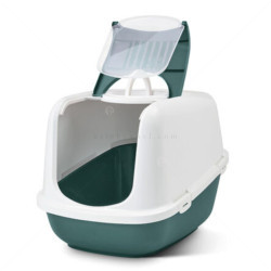 SAVIC Nestor Jumbo Котешка тоалетна с филтър, бяло/зелено