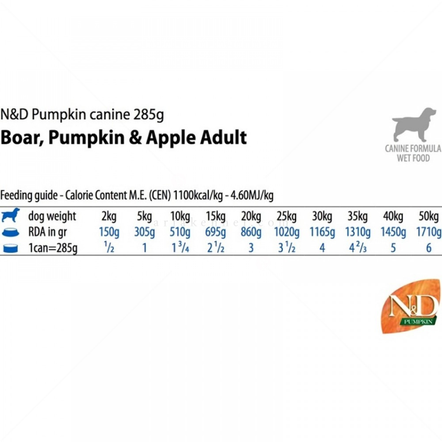 N&D Dog 285 гр Boar, pumpkin and apple