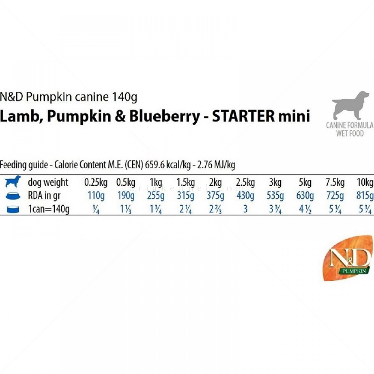 N&D Dog 140 гр Starter Mini - Lamb, pumpkin and blueberry