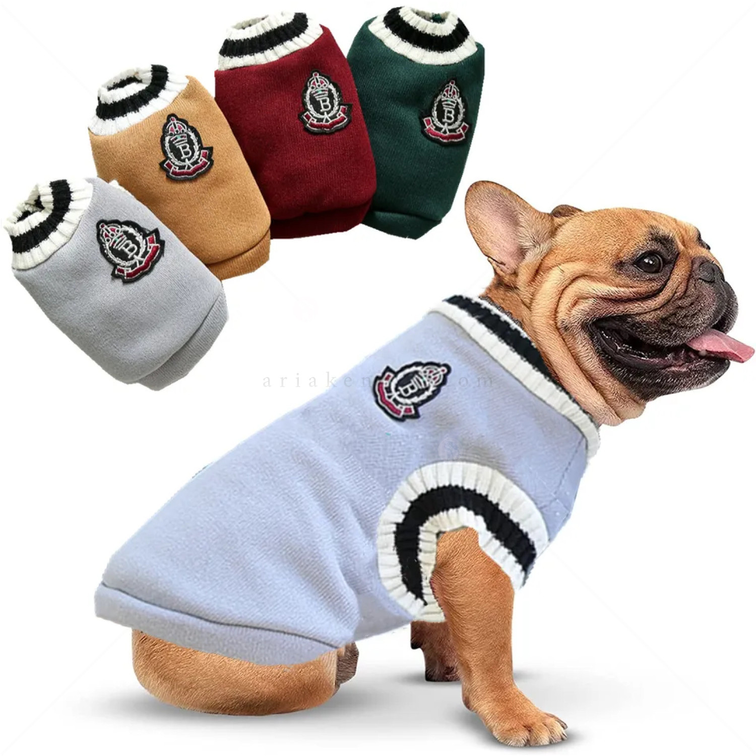 Плетен пуловер с емблема, MINA PET, XS, сив