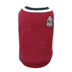 Плетен пуловер с емблема, MINA PET, XXL, червен