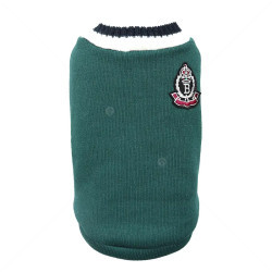 Плетен пуловер с емблема, MINA PET, XL, зелен