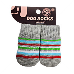 Противоплъзгащи се чорапи за кучета MINA PET, размер S,  4 бр, сиви