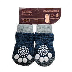 Противоплъзгащи се чорапи за кучета MINA PET, размер S,  4 бр, сини