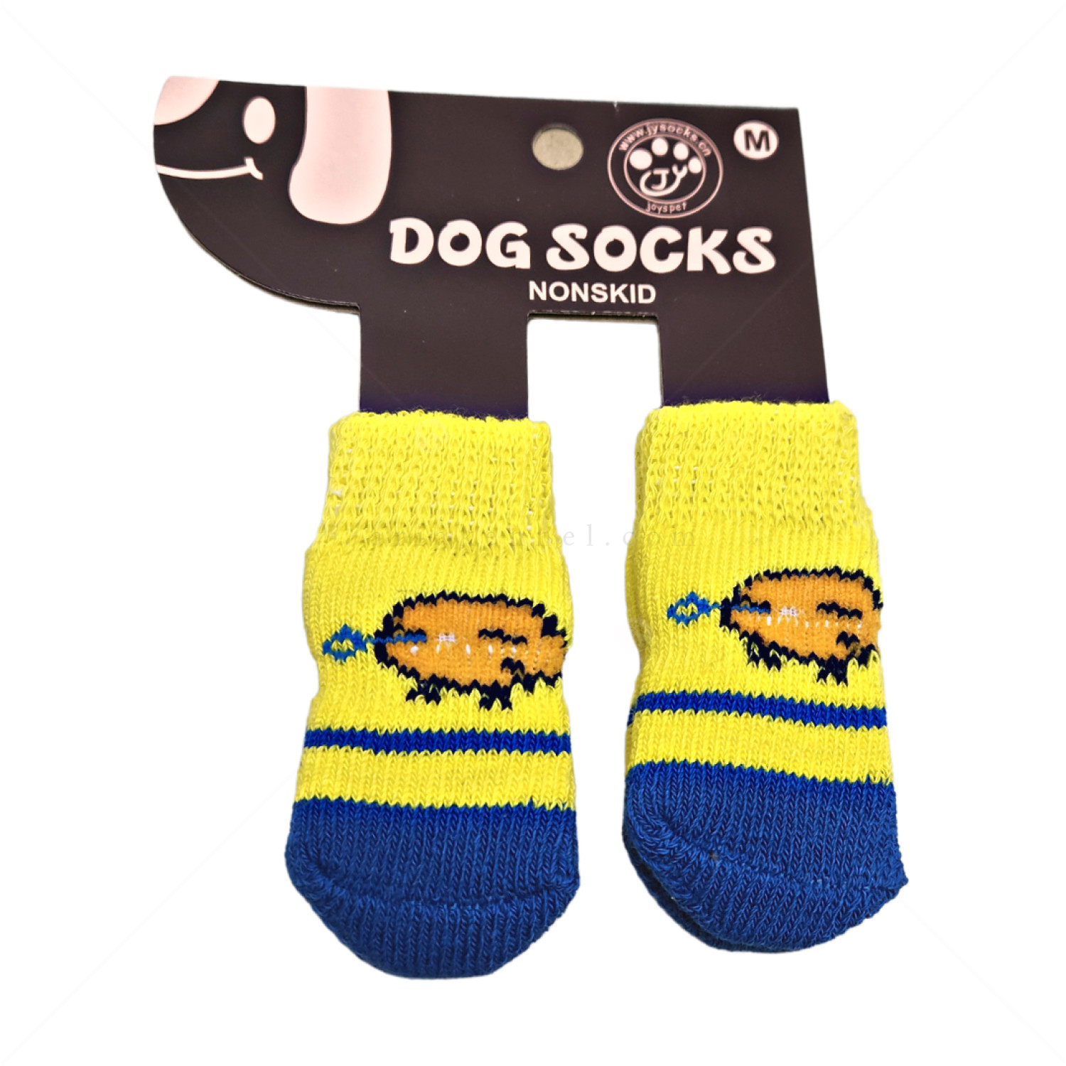 Противоплъзгащи се чорапи за кучета MINA PET, размер M,  4 бр, жълт