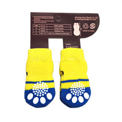 Противоплъзгащи се чорапи за кучета MINA PET, размер M,  4 бр, жълт
