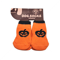 Противоплъзгащи се чорапи за кучета MINA PET, размер M,  4 бр, оранжеви
