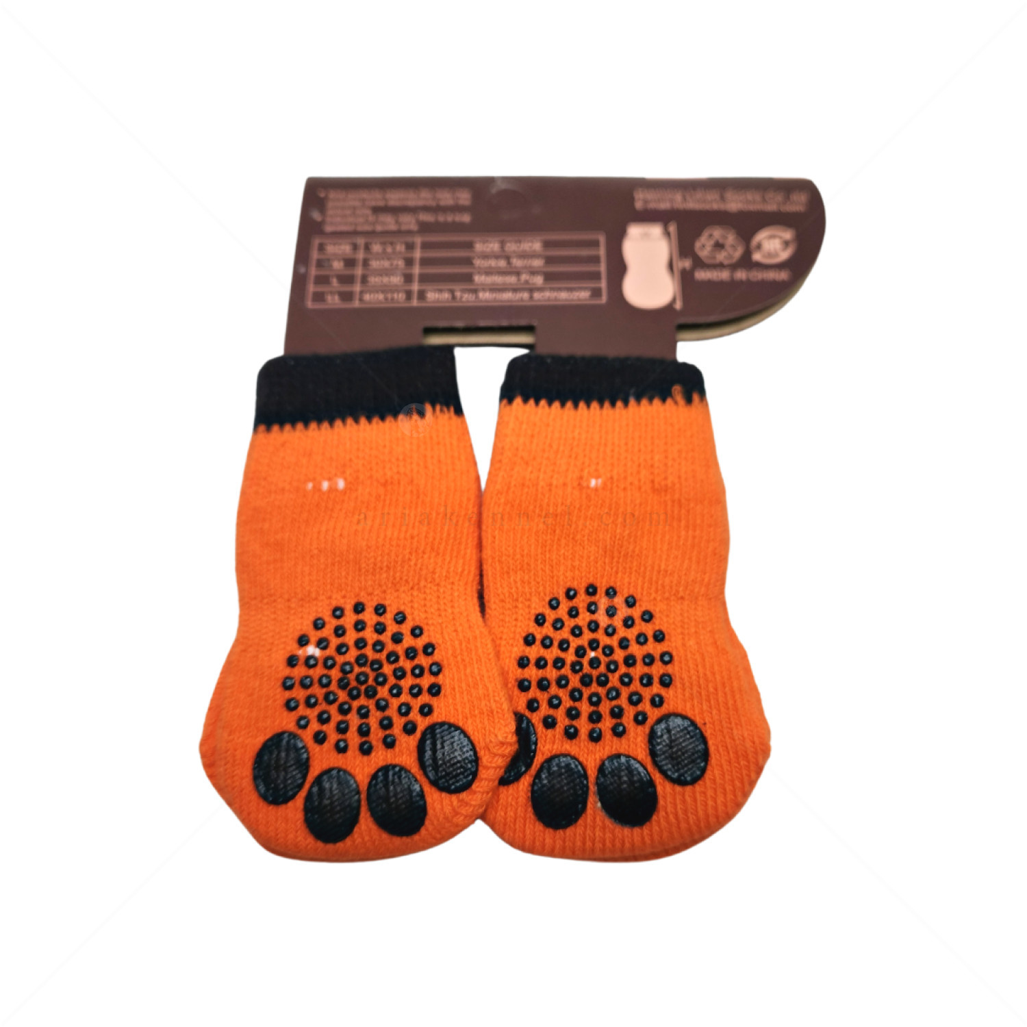 Противоплъзгащи се чорапи за кучета MINA PET, размер M,  4 бр, оранжеви