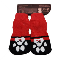 Противоплъзгащи се чорапи за кучета MINA PET, размер XL,  4 бр, червени