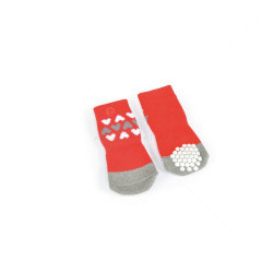 Противоплъзгащи се чорапи за кучета CAMON, размер 5,  4 бр, червени