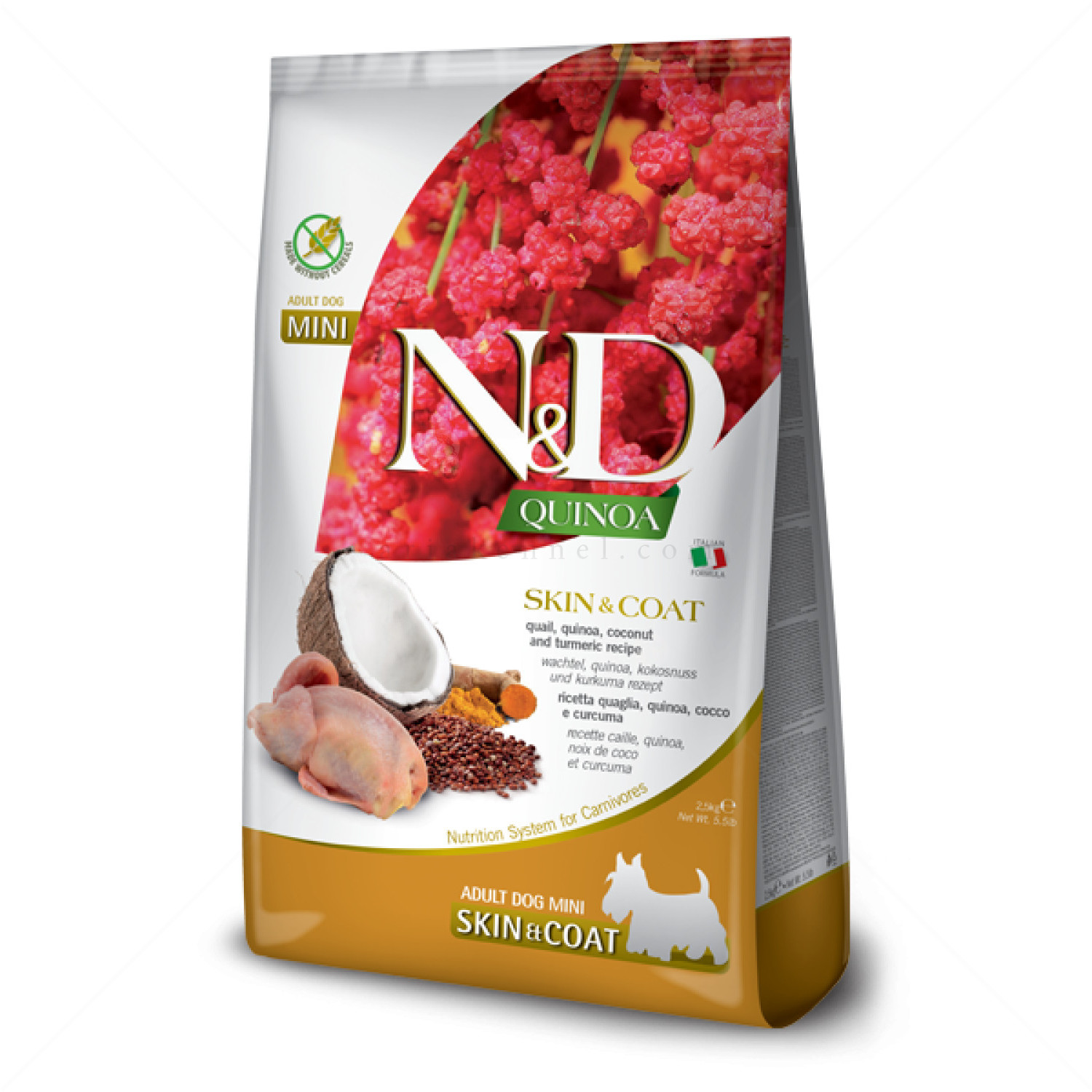 N&D Dog 0.800 кг Quinoa Mini Skin&Coat Quail, coconut and tumeric