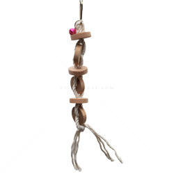 Играчка с дървени фигурки, въже и камбана, AMAZONIA