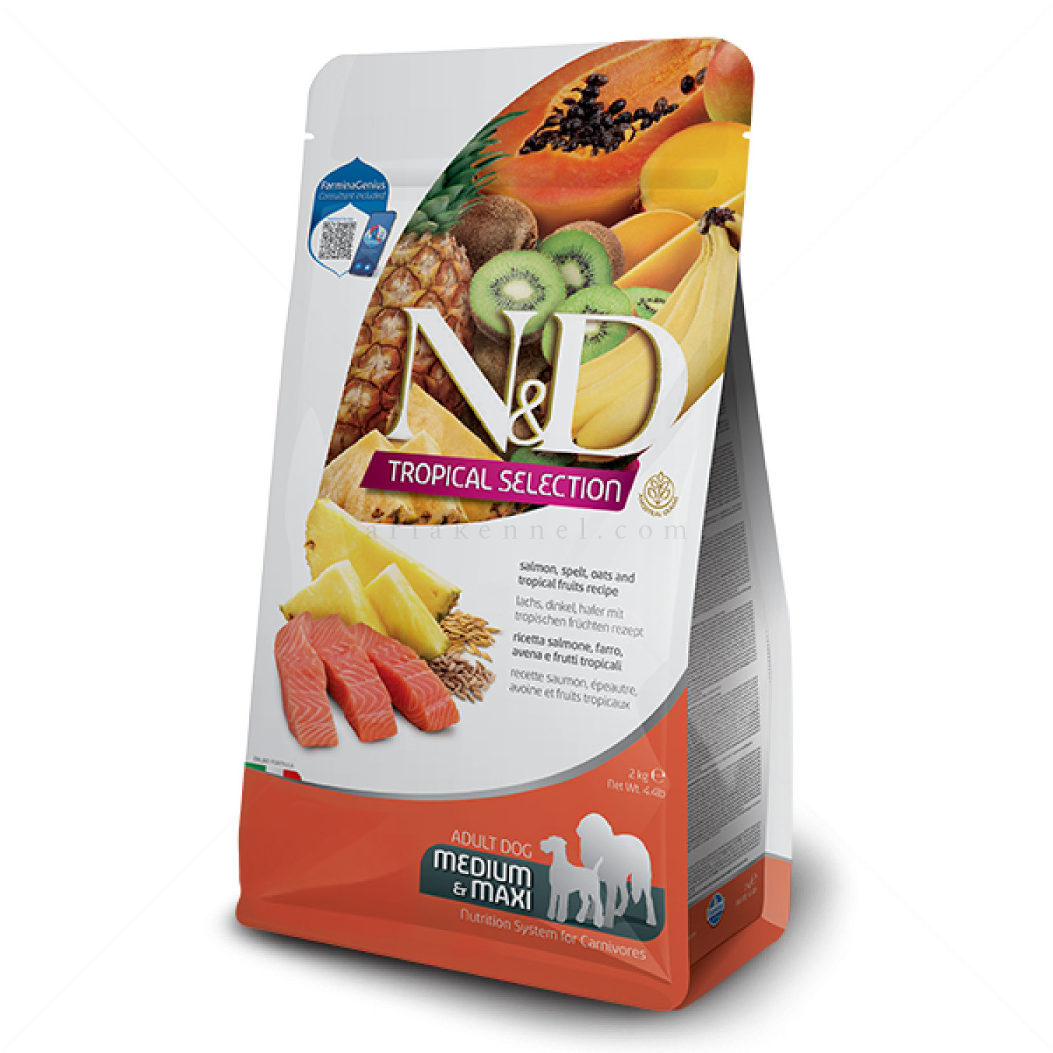 N&D Dog 2 кг Adult Medium&Maxi Salmon Tropical Selection