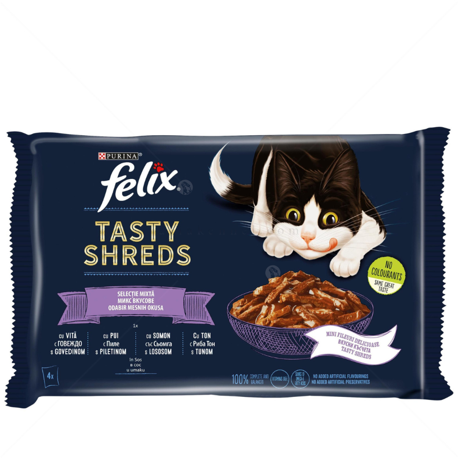 FELIX Tasty Shreds 4х80 гр микс вкусове в сос