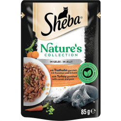 SHEBA Adult 85 гр с пуешко месо, моркови и грах в желе