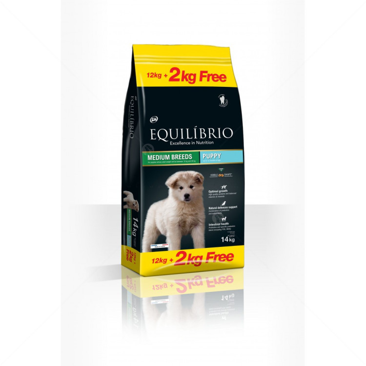 EQUILIBRIO Puppy Medium Breeds 12+2 кг.