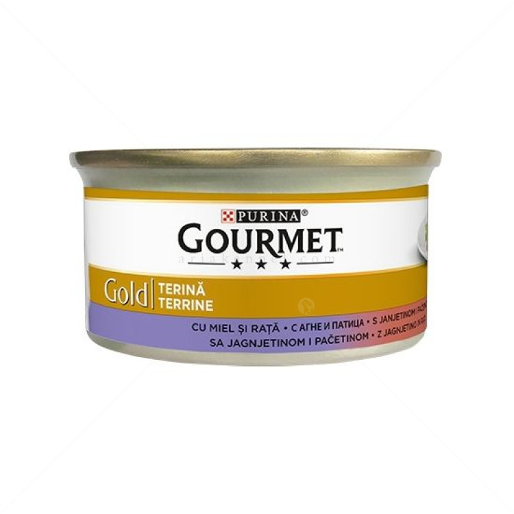 GOURMET Gold 85 гр. с агне и патица, хапки в пастет