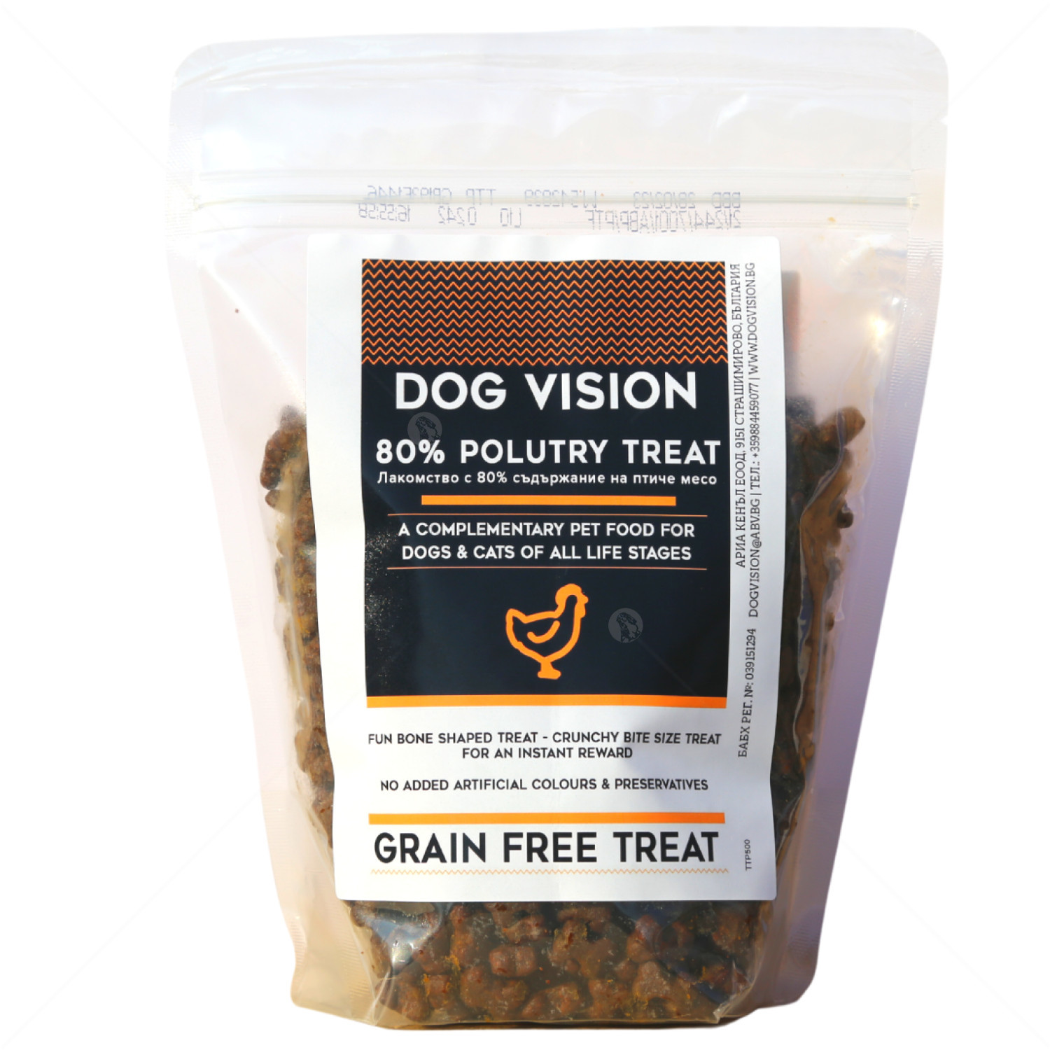 DOG VISION 80% Poultry treats 500 гр.