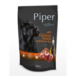 Piper Premium Adult 500 гр. с пилешки сърца и кафяв ориз
