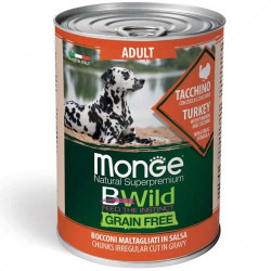 MONGE BWild Adult 400 гр. хапки в сос с пуешко месо, тиква и тиквички
