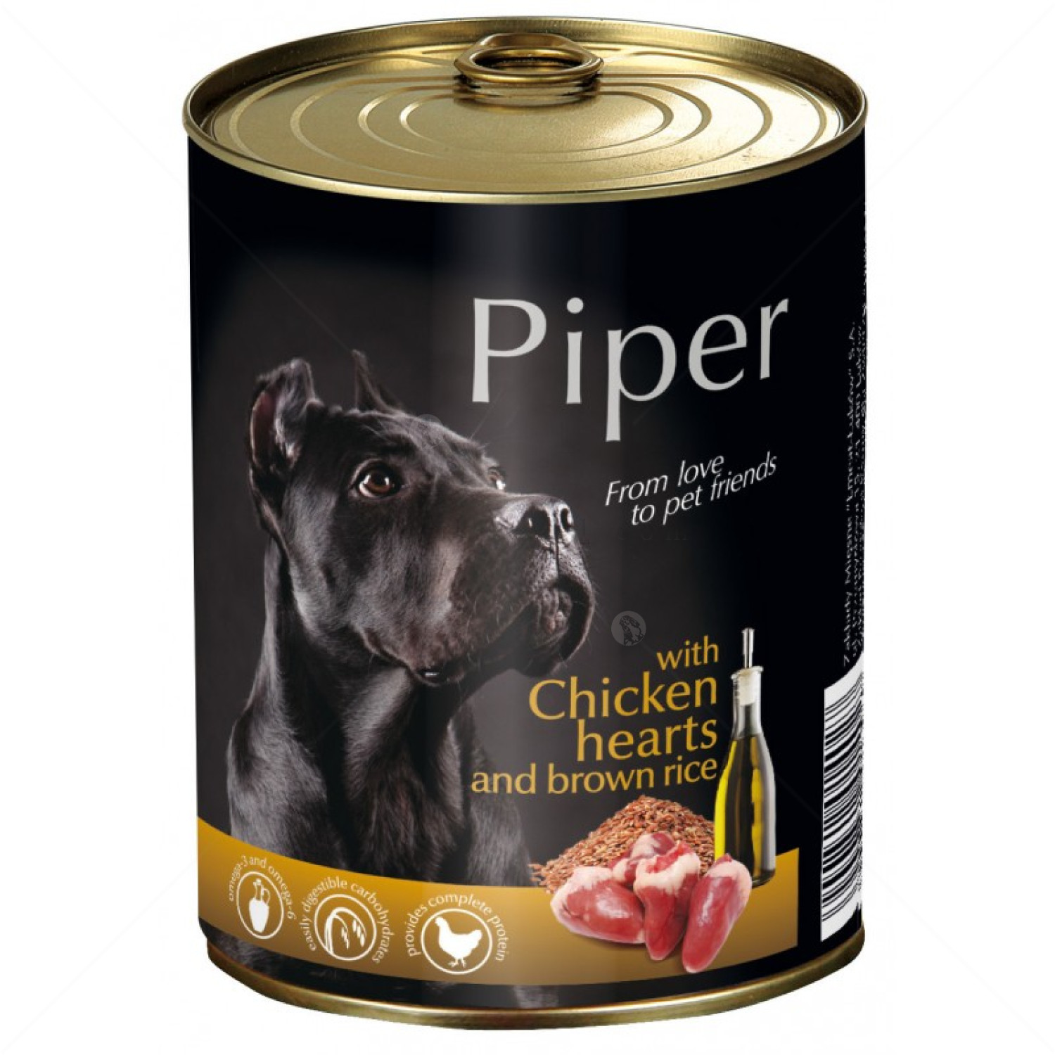 Piper Premium Adult 800 гр с пилешки сърца и кафяв ориз