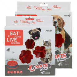 Купичка за лакоми кучета, EAT SLOW, червена, 16 см