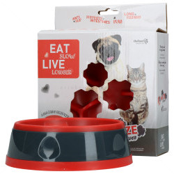 EAT SLOW Купичка за лакоми кучета, червена, 13 см.