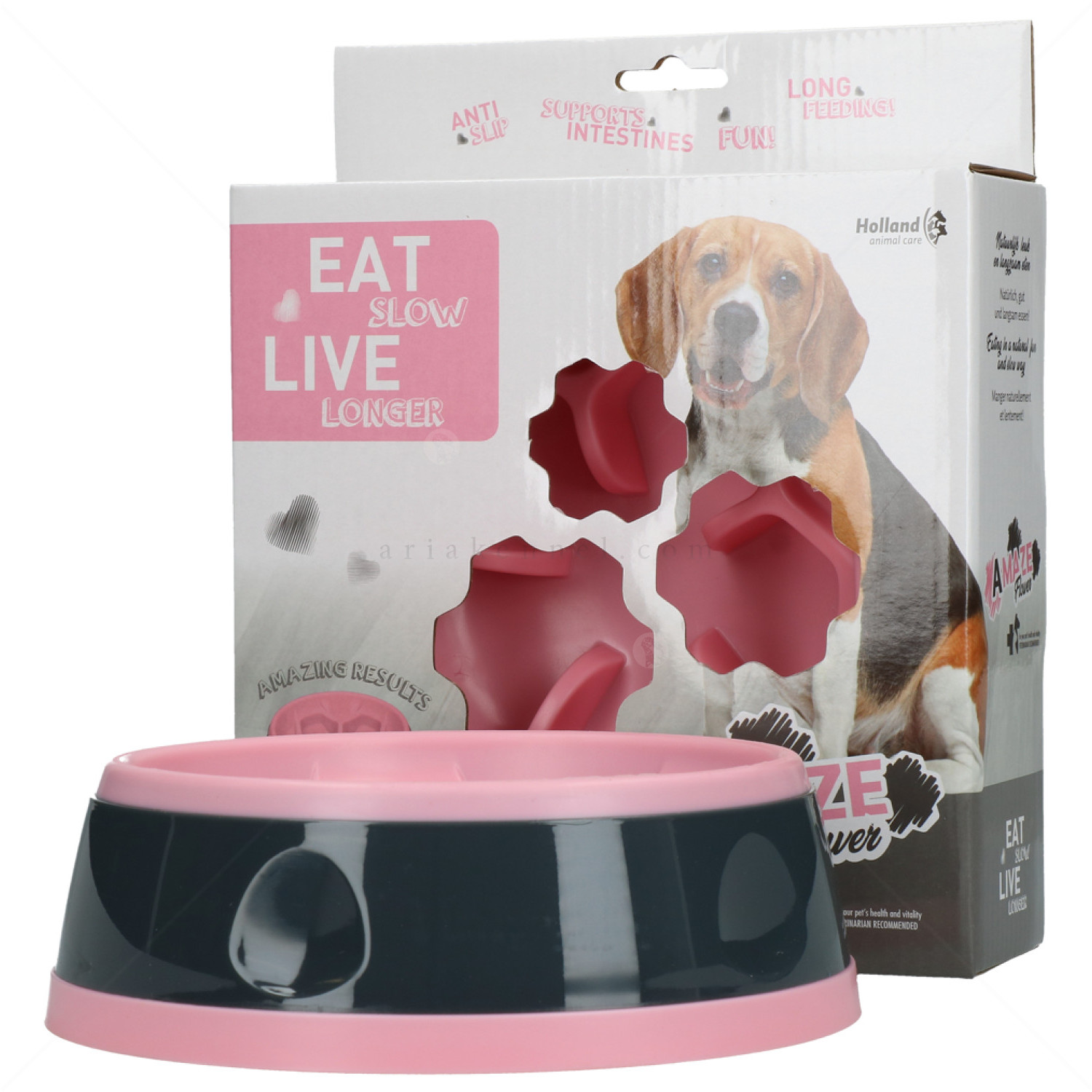 EAT SLOW Купичка за лакоми кучета, розова, 16 см.