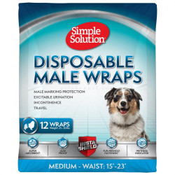 SIMPLE SOLUTION M 12 бр. Памперси за мъжки кучета, 38х58 см.