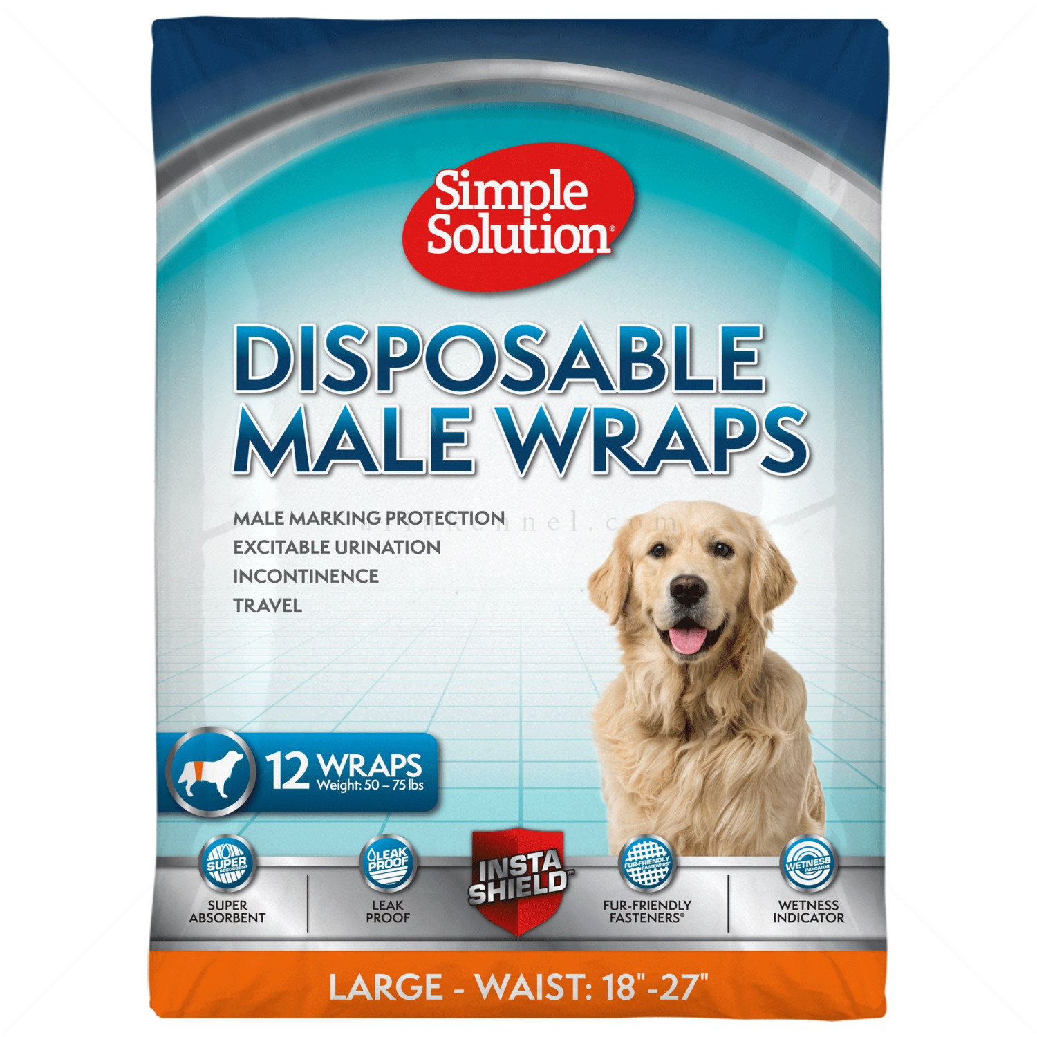Пелени за мъжки кучета L, SIMPLE SOLUTION, 46-69 см