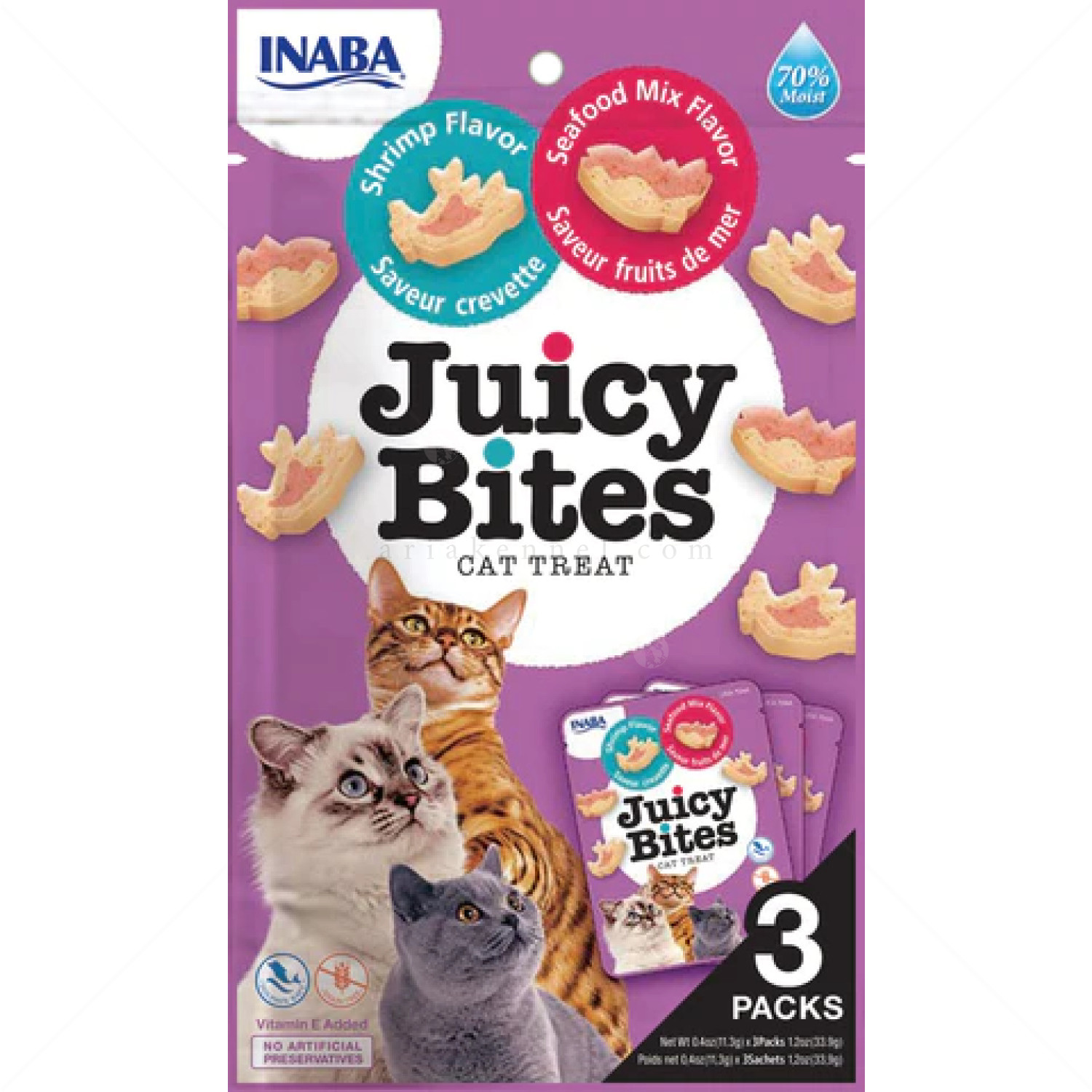 INABA Juicy Bites 3х11.3 гр. сочни хапки със скариди и морски дарове